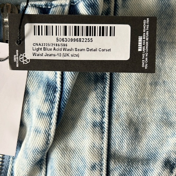 Pretty little thing NWT corset acid wash jeans 6 - Picture 3 of 8